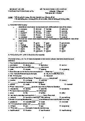 Đề thi học sinh giỏi môn Tiếng Anh Khối 10